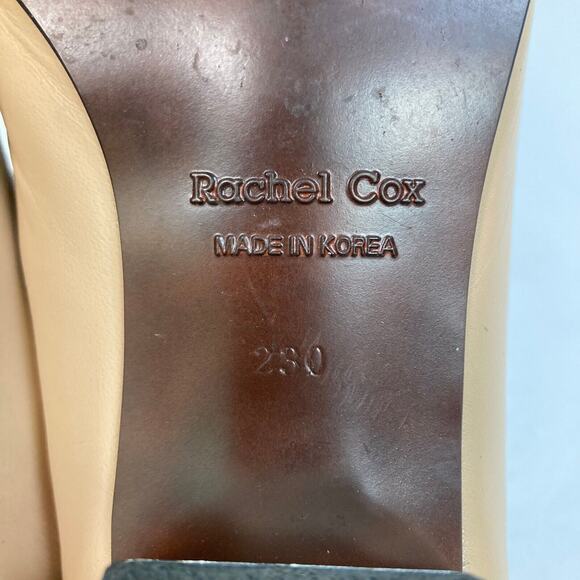 Rachel Cox Shoes Womens Sz 6.5 230mm Nude Beige Leather Pointed Toe Low Heel - Picture 8 of 9